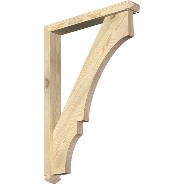 Ekena Millwork Balboa Arts and Crafts Rough Sawn Bracket w/ Offset Brace, Douglas Fir, 4"W x 28"D x 40"H BKT0402X28X40BOA03RDF - main